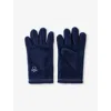 Benetton Kids' Night Blue Unisex Brand-embroidery Fleece Gloves 6-14 Y