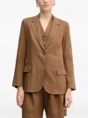 Benetton Notched Lapels Blazer In Brown