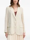 Benetton Notched Lapels Jacket In Neutral
