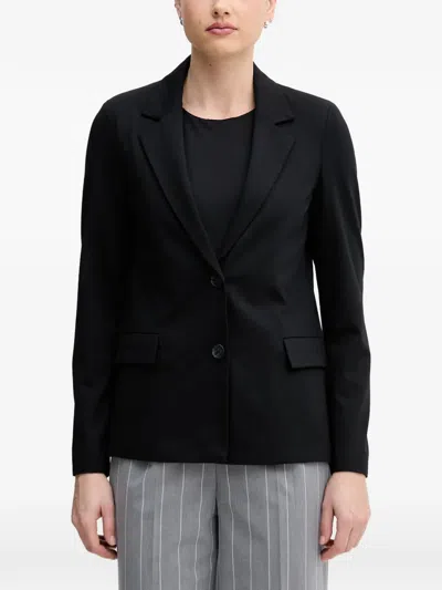 Benetton Notched-lapels Single-breasted Blazer In Black