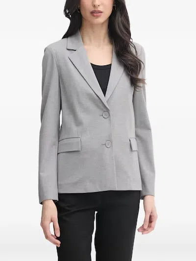 Benetton Notched-lapels Single-breasted Blazer In Gray