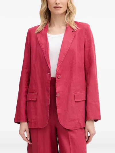 Benetton Notch-lapel Single-breasted Blazer In Pink