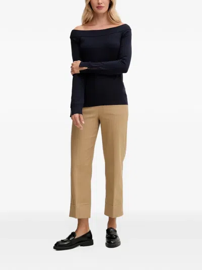 Benetton Off-shoulder Button-cuff Sweater In Multi