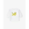 Benetton Kids' Offwhite Animal-embroidered Stretch-woven Sweatshirt 1-18 M