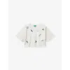 Benetton Offwhite Boxy Short-sleeve Logo Cotton-jersey T-shirt 6-14