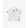 Benetton Shark-print Cotton-muslin Polo Shirt 0-18