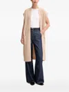 Benetton Open-front Cardi-coat In Neutral