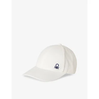 Benetton Kids' Optical White Logo-embroidered Cotton Baseball Cap 6