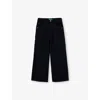 Benetton Parachute Straight-leg Stretch Cotton Trousers 6 In Black