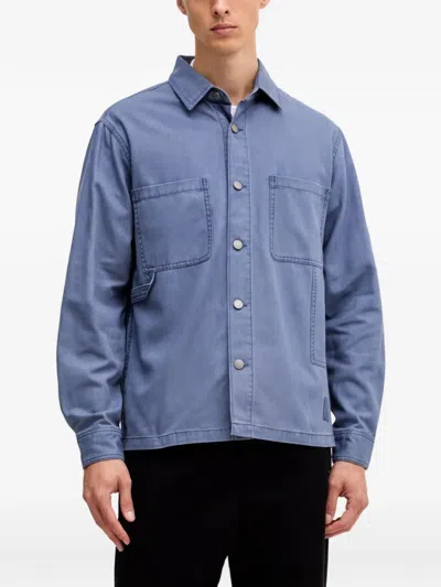 Benetton Patch Pocket Shirt In Blue