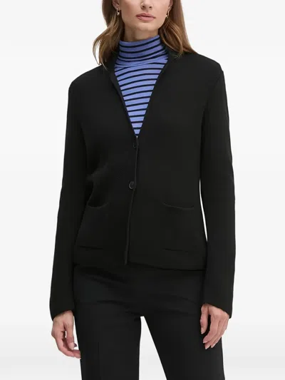 Benetton Patch-pocket Cardigan In Black