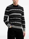 Benetton Patterned Sweater In Black