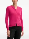 Benetton 버튼다운 긴소매 울 가디건 In Pink