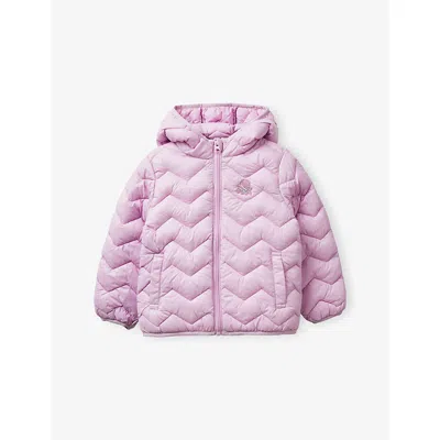 Benetton Kids' Brand-embroidered Shell Puffer Jacket 18 Months - 6 In Pink