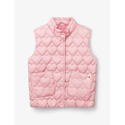 Benetton Babies' Pink Heart Quilted Sleeveless Padded Woven Gilet 18 Months - 6