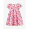BENETTON BENETTON PINK/LILAC PATT FLORAL-PRINT CRINKLED WOVEN DRESS 18 MONTHS - 6 YEARS