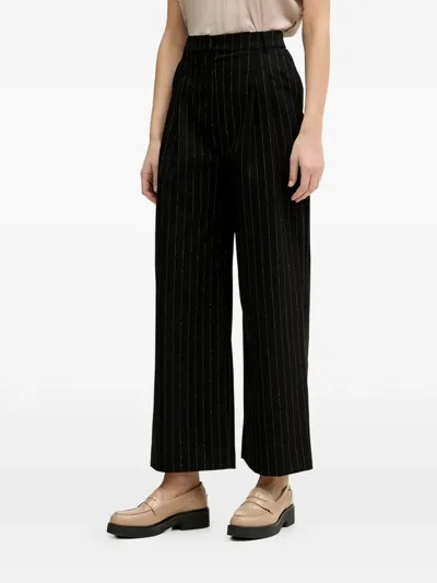 Benetton Pinstriped Trousers In Black