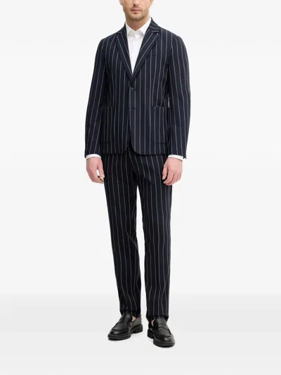 Benetton Pinstripe-pattern Single-breasted Suit In Blue