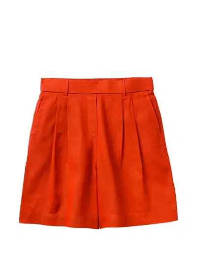 Benetton Pleated Bermuda Shorts In Red