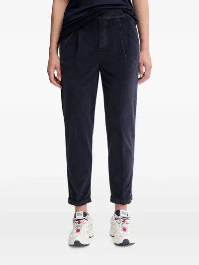 Benetton Pleated Corduroy-effect Trousers In Black