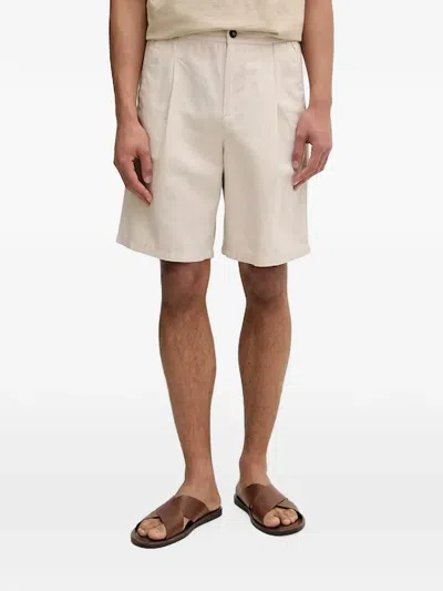 Benetton Pleated Shorts In Neutral