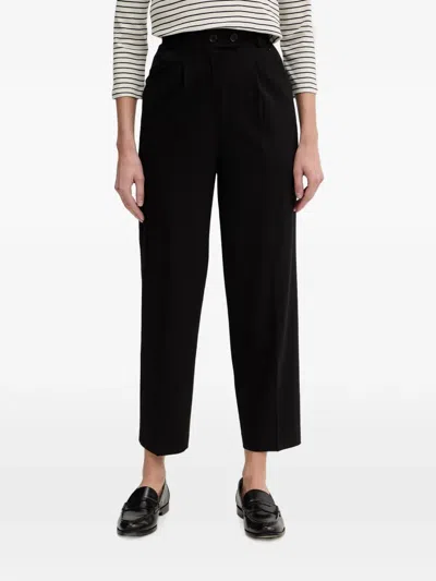 Benetton Pleated Straight-leg Trousers In Black