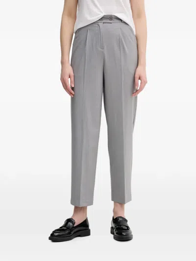 Benetton Pleated Straight-leg Trousers In Gray