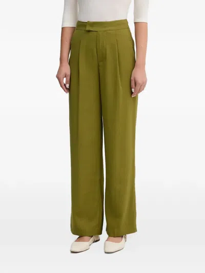 Benetton Pleated Tailored Trousers In Green
