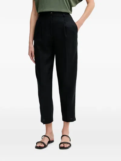 Benetton Pleated Tapered Trousers In Black