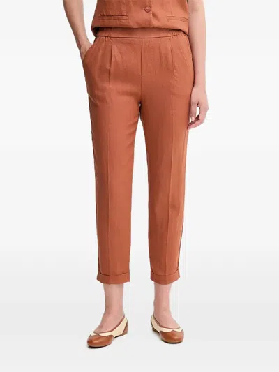Benetton Pleated Trousers In Orange
