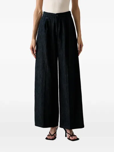 Benetton Pleated Wide-leg Jeans In Black