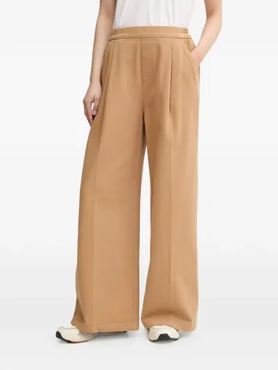 Benetton Pleated Wide-leg Trousers In Neutral