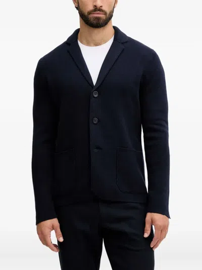 Benetton Pocket Button Cardigan In Blue