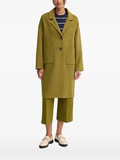 Benetton Pocket Button Coat In Green