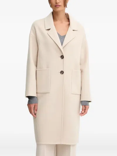 Benetton Pocket Button Coat In Neutral
