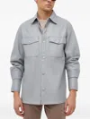 Benetton Pocket Button Shirt In Gray