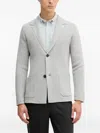Benetton Pocket Button Suit Jacket In Gray