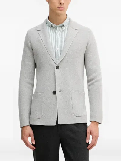 Benetton Pocket Button Suit Jacket In Gray