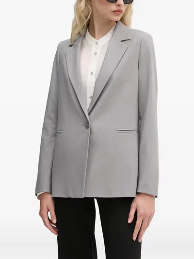 Benetton Pocket Single-breasted Top In Gray