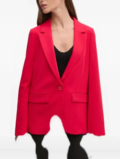Benetton Pocket Single-button Blazer In Red