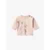 Benetton Babies' Watercolour -print Buttoned-shoulder Cotton Top 1-18 Months Powder