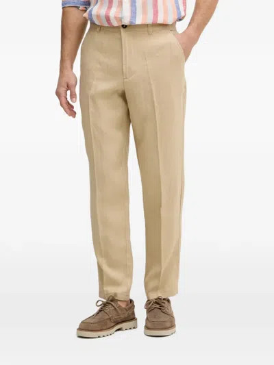 Benetton Pressed-crease Chino Trousers In Neutral