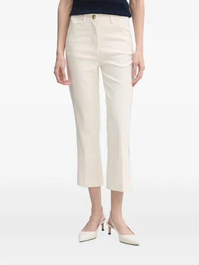 Benetton Pressed-crease Cropped Trousers In White