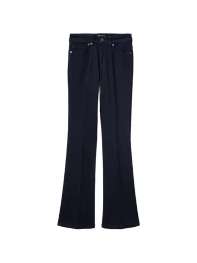 Benetton Pressed-crease Flared Jeans In Blue