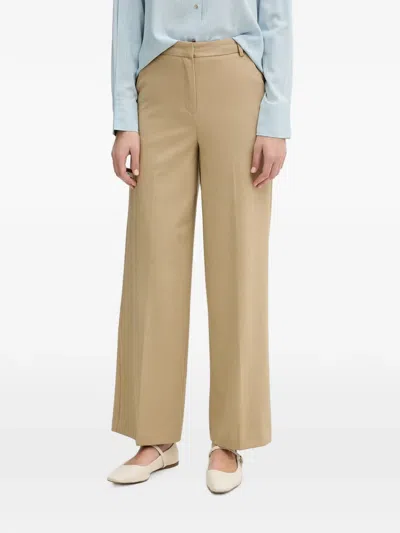 Benetton Pressed-crease Trousers In Neutral