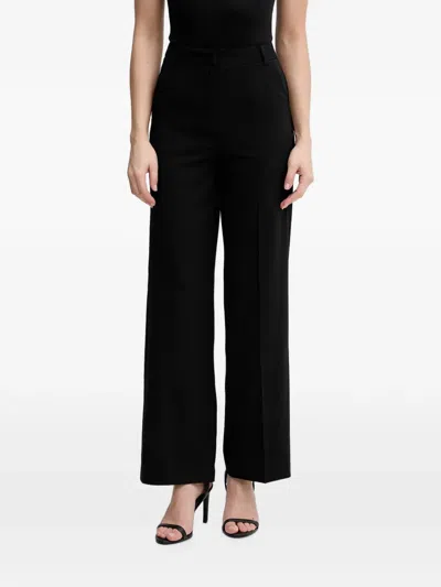 Benetton Pressed-crease Wide-leg Trousers In Black
