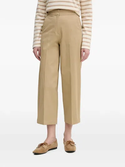 Benetton Pressed-crease Wide-leg Trousers In Gold
