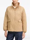 Benetton Quilted Flap-pocket Jacket In Neutral