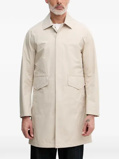 Benetton Quilted Gilet-layered Coat In Neutral