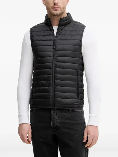 Benetton Quilted High-neck Gilet In Black